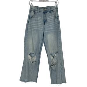 Rewash Super High-Rise Distressed Open Knee Jeans Juniors size 3/26